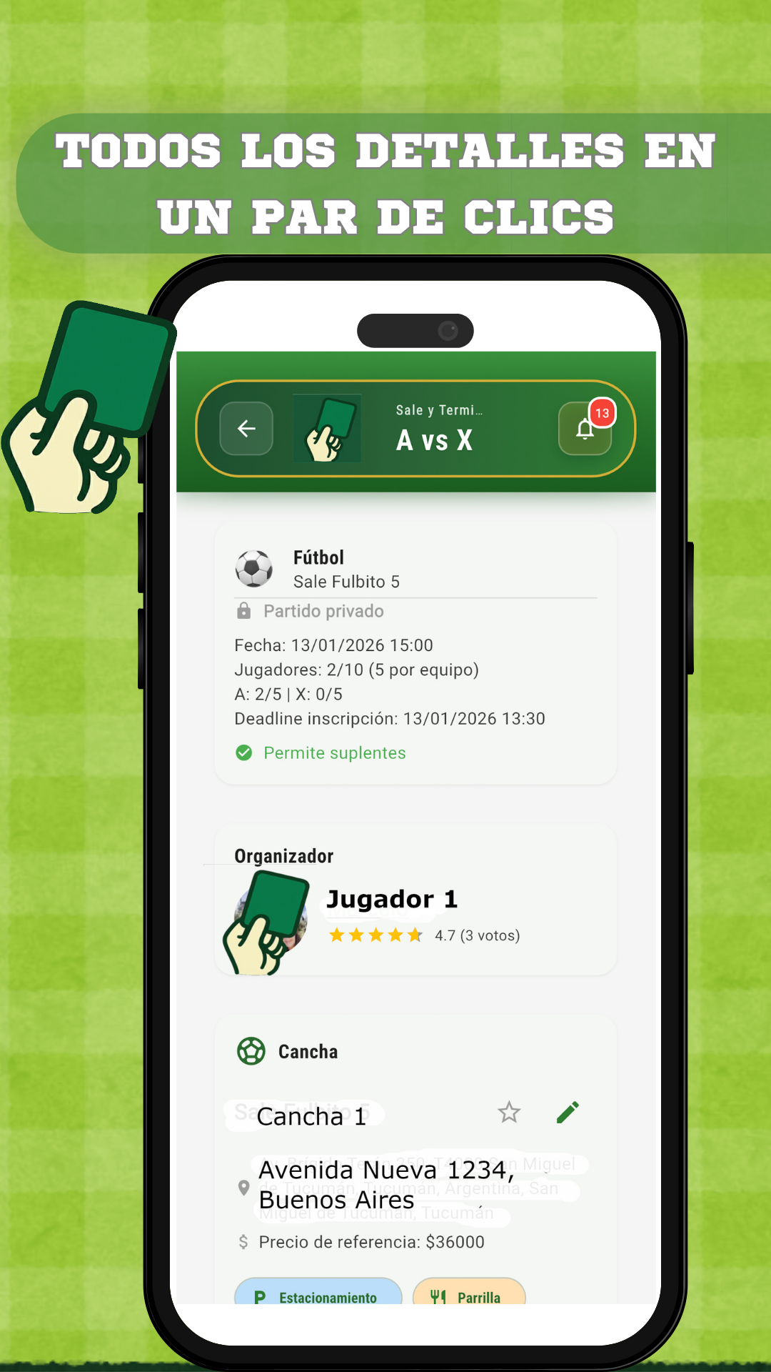 Todos los detalles en un par de clics